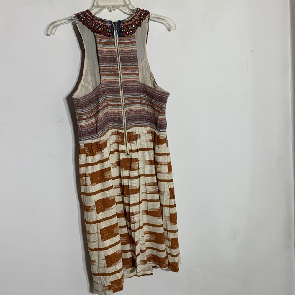 Lucky brand bohemian woven print sleeveless mini dress halter neck small - Picture 9 of 14